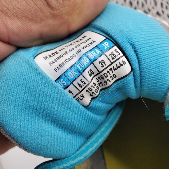 Mizuno Shoes Women's 9 Wave Inspire 13 Gray Aqua Yellow Running Training - Picture 3 of 14